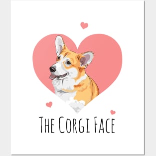 Corgi Face Funny Dog Lover Gifts Posters and Art